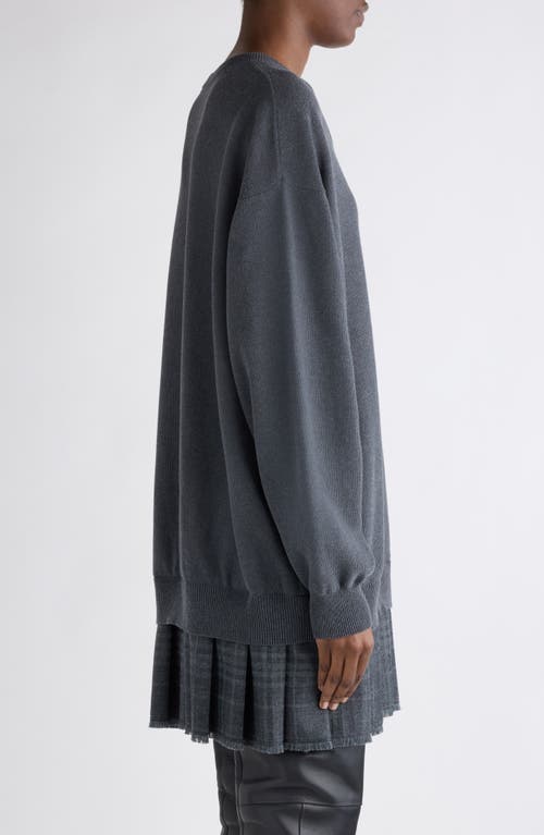 Balenciaga Long Sleeve Layered Sweater Dress In Gray