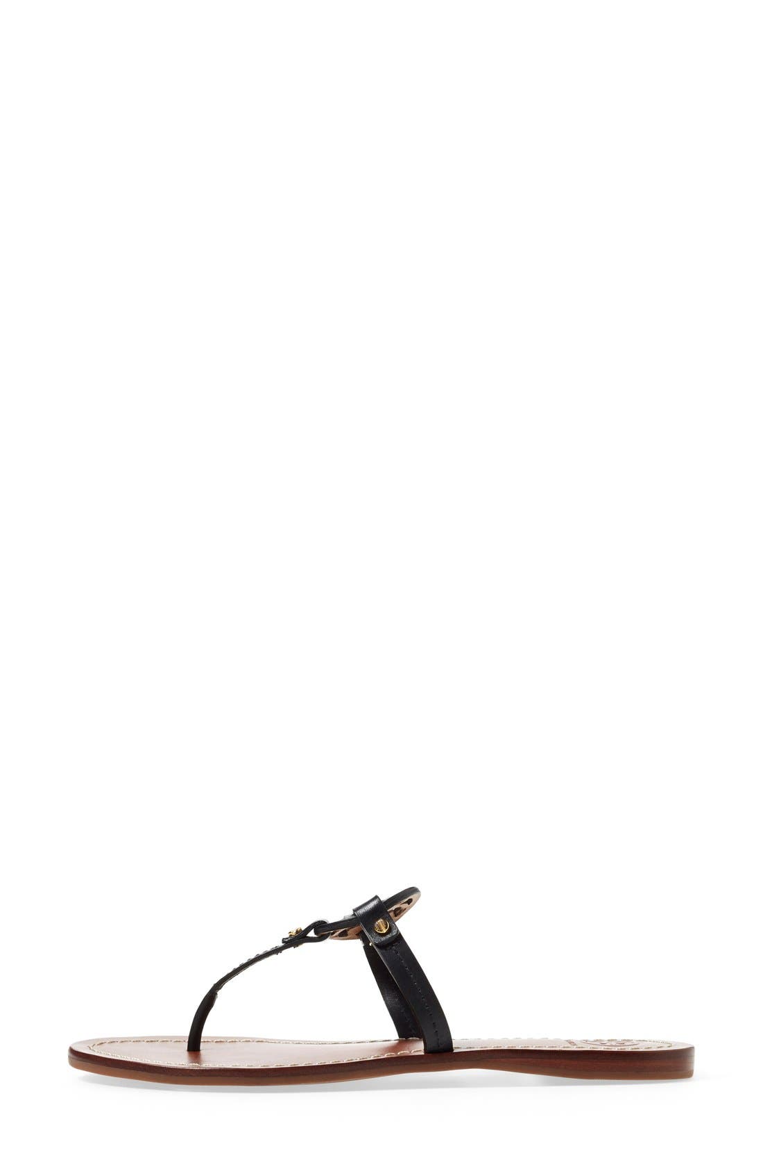 Tory Burch 'Mini Miller' Leather Thong Sandal, Alternate, color, 