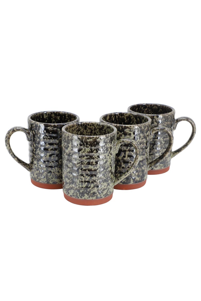 Terra Bella 4 Piece 18.5 Ounce Terracota Mug Set, Main, color, Green