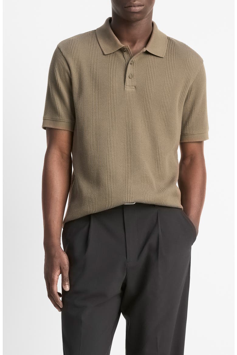 Textured Stretch Cotton Polo, Main, color, DOME