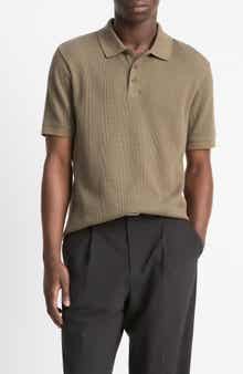 Vince Textured Stretch Cotton Polo