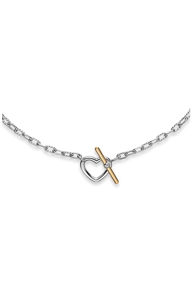 Madison® Heart Toggle Chain Necklace in Sterling Silver, 3mm, Alternate, color, SILVER