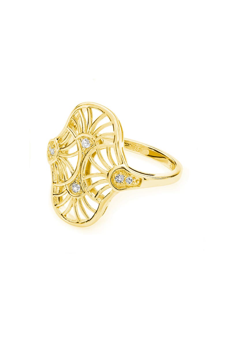 Art Deco Oval Ring, Main, color, Gold