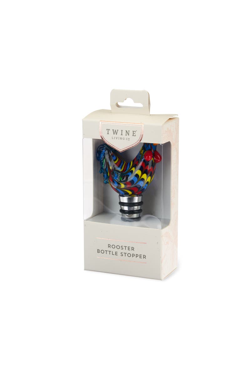 Rooster Glass Bottle Stopper, Alternate, color, Multicolor