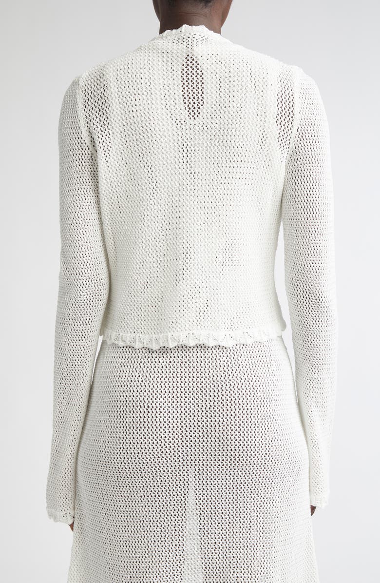 Erdem Long Sleeve Open Knit Cardigan, Alternate, color, Ivory