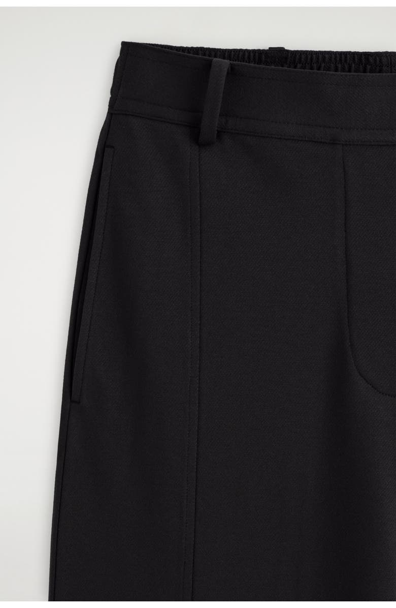 COS Twill-jersey Straight-leg Culottes, Alternate, color, Black