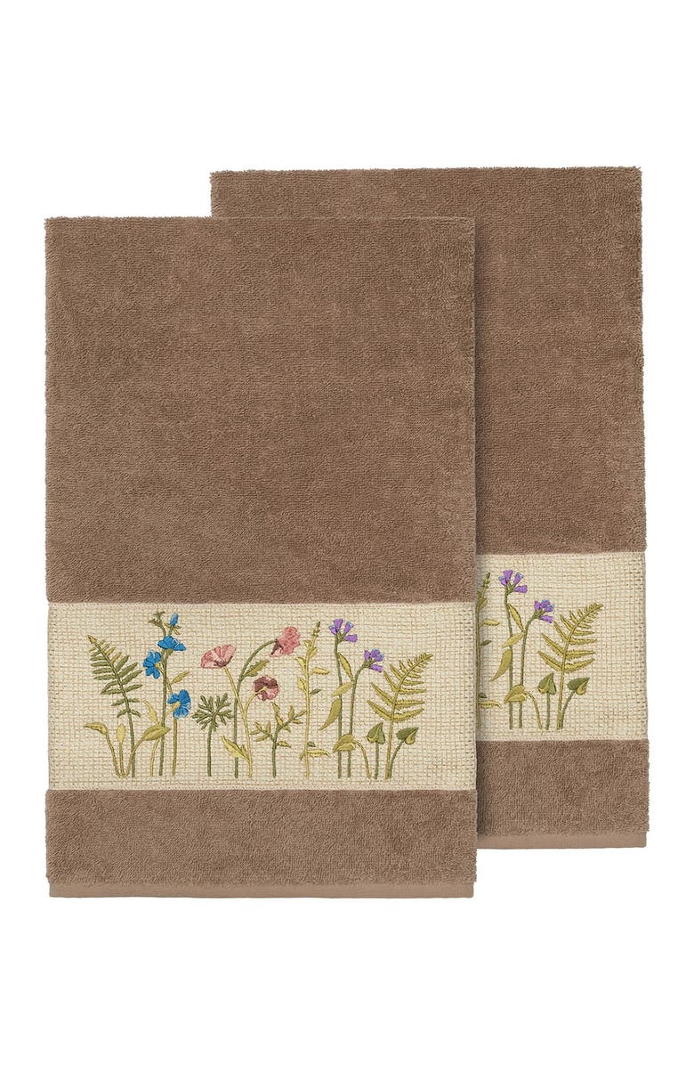 Linum Home Textiles Serenity Embellished Bath Towel - Set of 2 - Latte, Alternate, color, Latte