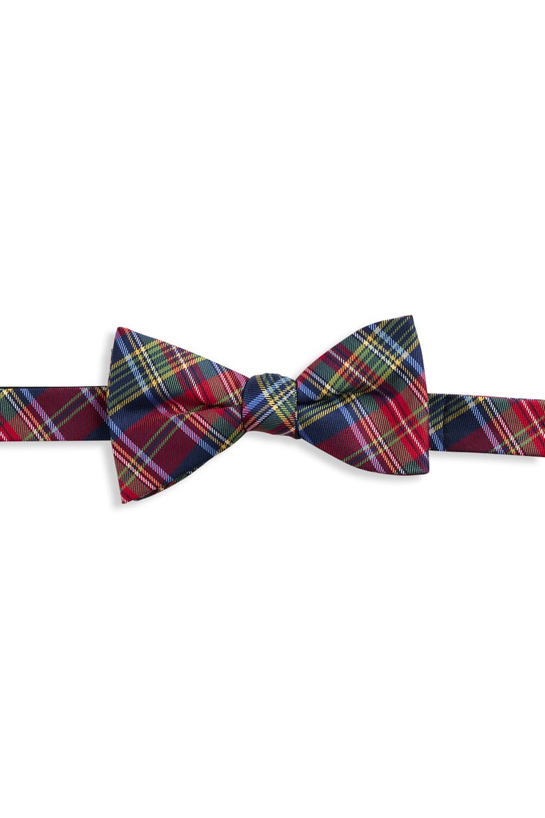 Big & Tall Holiday Plaid Bow Tie, Main, color, RED