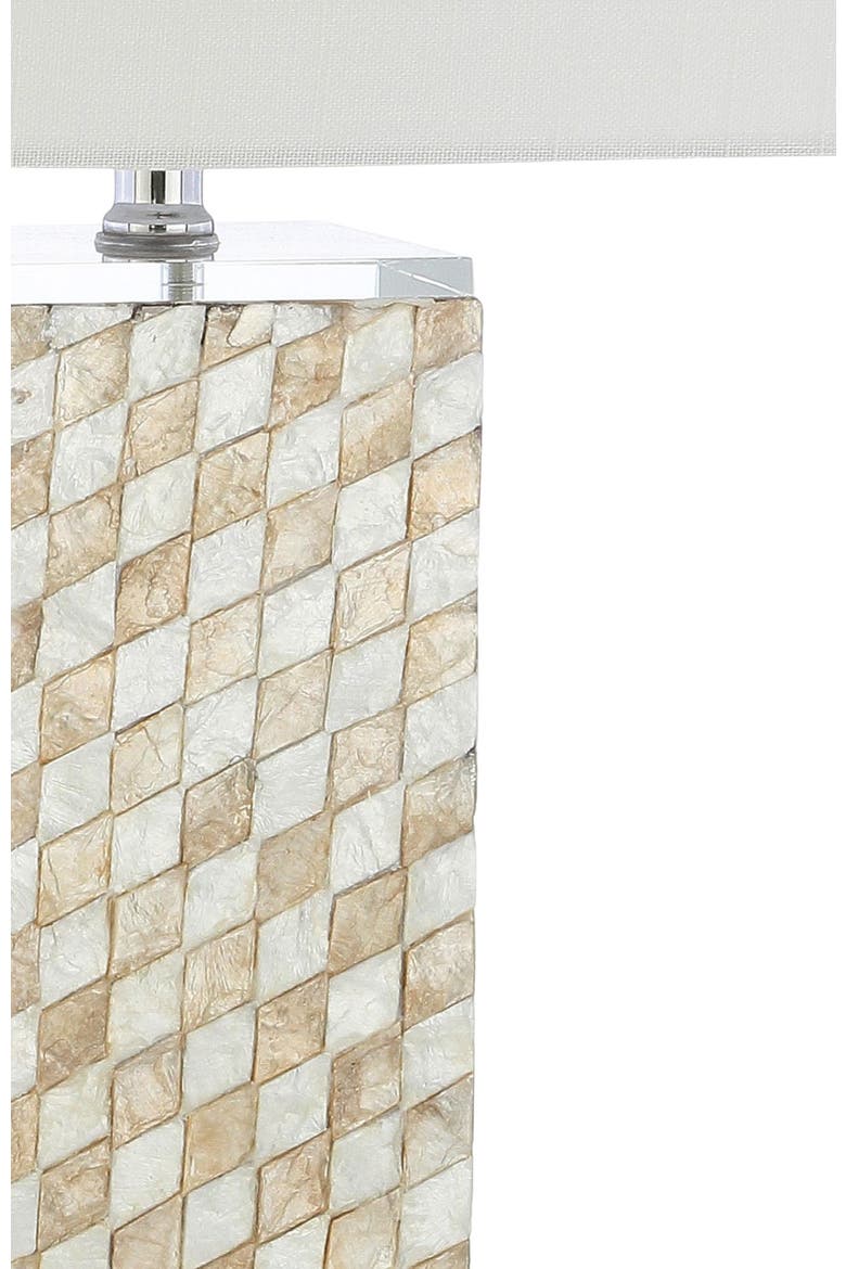 Daniel 30.5" Seashell/Crystal LED Table Lamp, Cream, Alternate, color, Cream