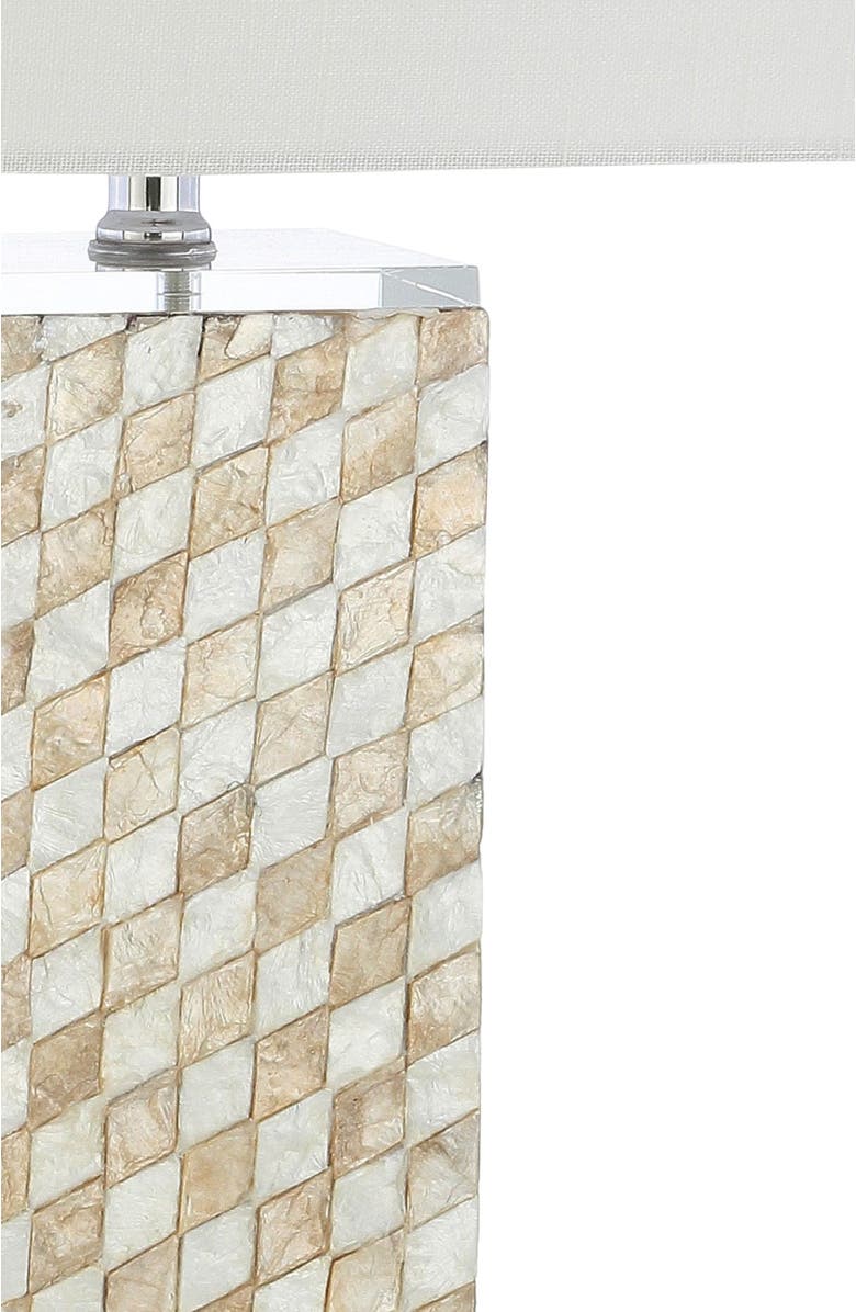 JONATHAN Y Daniel 30.5" Seashell/Crystal LED Table Lamp, Cream, Alternate, color, Cream