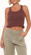Petal & Pup Bernice Ruffle Hem Crop Sweater Tank