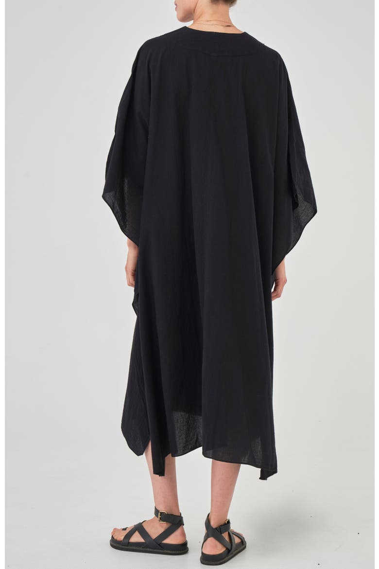 Cotton Midi Caftan, Alternate, color, Black