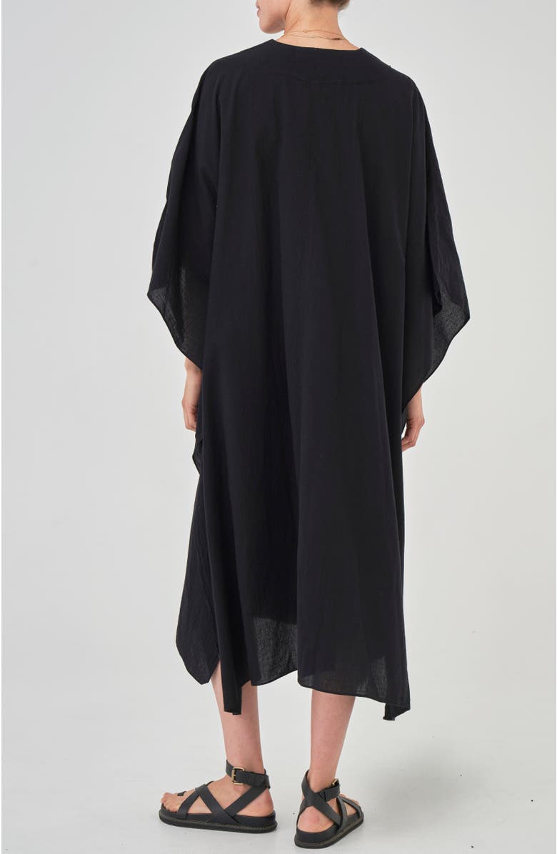 ocean+main Cotton Midi Caftan, Alternate, color, Black