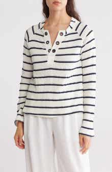 Blu Pepper Stripe Knit Henley