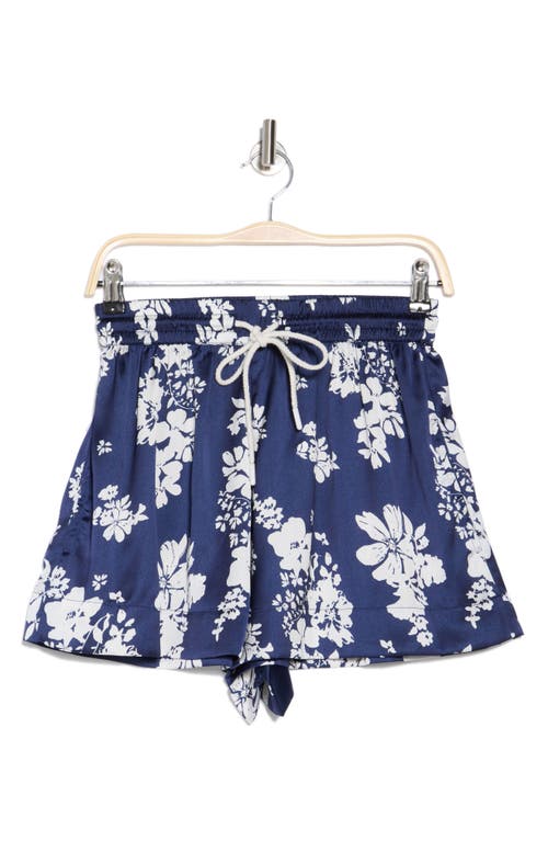 Elan Patterned Cover-up Shorts In Navy Capri Print