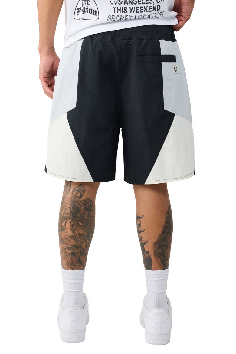 Contrast Panel Track Shorts, Alternate, color, JET BLACK
