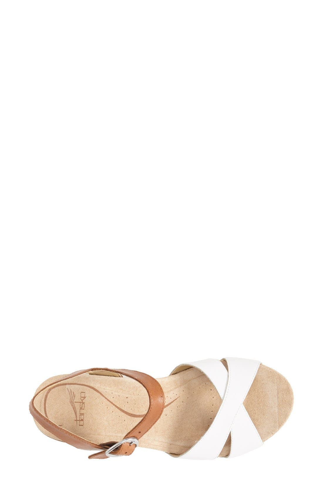 'Larissa' Sandal, Alternate, color, WHITE/ CARAMEL