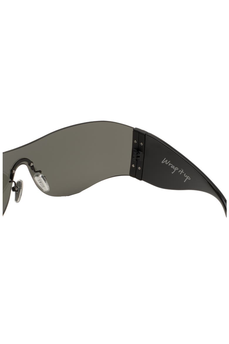 Wrap It Up 141mm Rimless Shield Sunglasses, Alternate, color, WRAP IT UP BLACK / DARK SMOKE