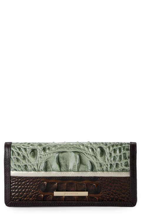 'Ady' Croc Embossed Continental Wallet