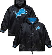 Mitchell & Ness Men's Mitchell & Ness  Black Detroit Lions Downtown Satin Full-Snap Hooded Jacket