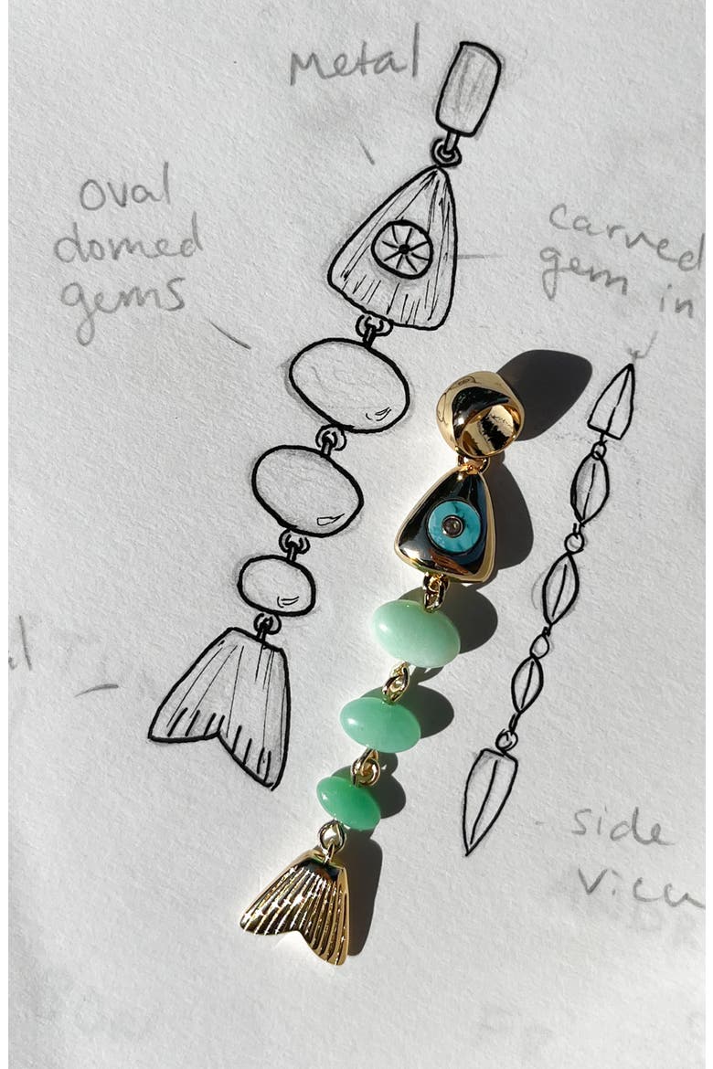 La Pez Bail Charm, Alternate, color, CHRYSOPRASE