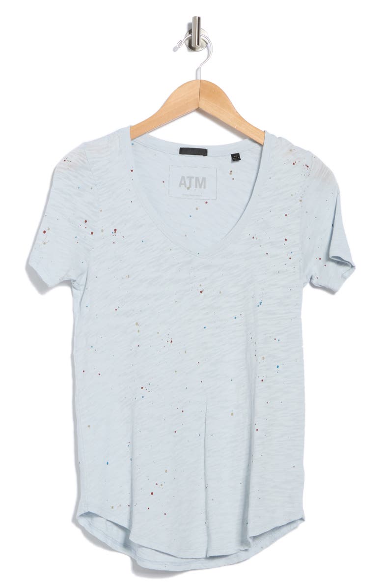 ATM Anthony Thomas Melillo Splatter Cotton Slub Jersey T-Shirt, Alternate, color, Blue/Multi