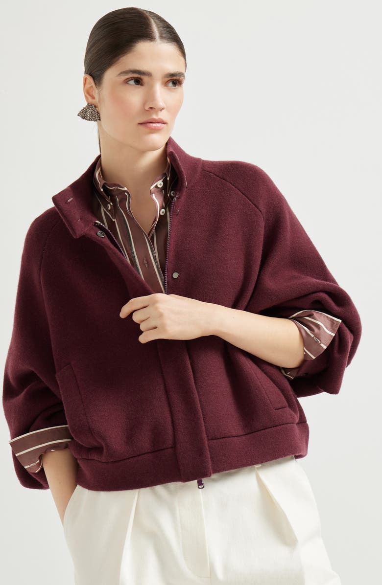 Brunello Cucinelli Double-knit outerwear, Alternate, color, Amaranth