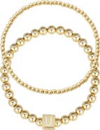 Adornia Set of 2 Gold Plated Stretch Bracelets