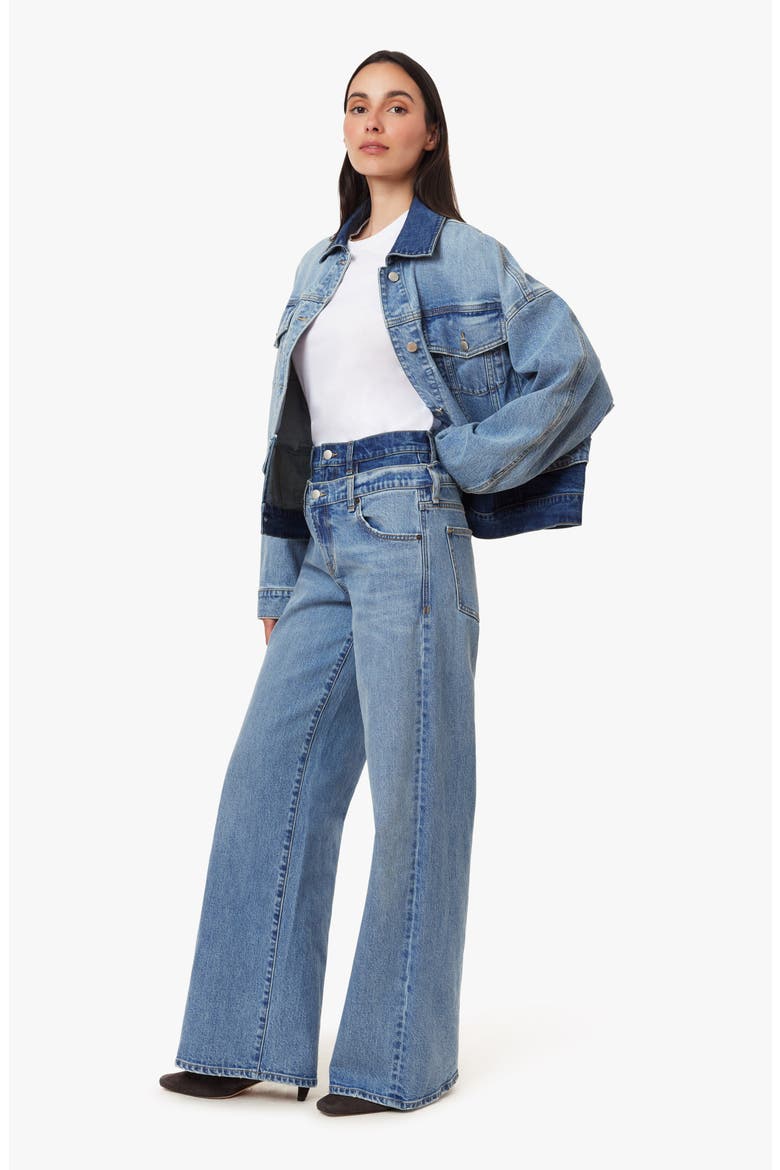 Gemma Double Waistband Wide Leg Jeans, Alternate, color, COAST