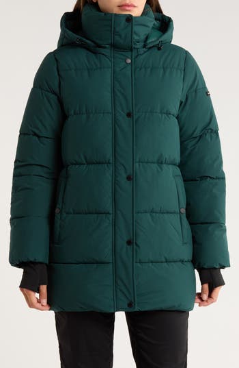 Bcbgeneration Water Resistant Hooded Puffer Jacket In Green