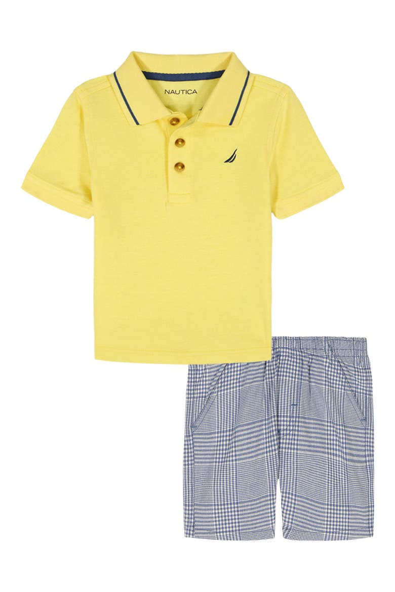 Kids' Polo & Pull-On Shorts Set, Main, color, YELLOW