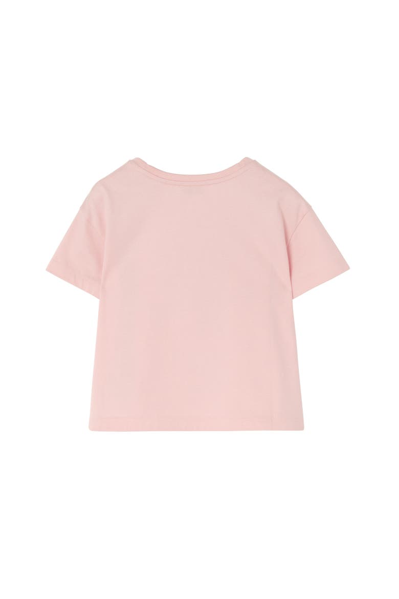 Knight Stamp Cotton T-shirt, Alternate, color, Bouquet pink