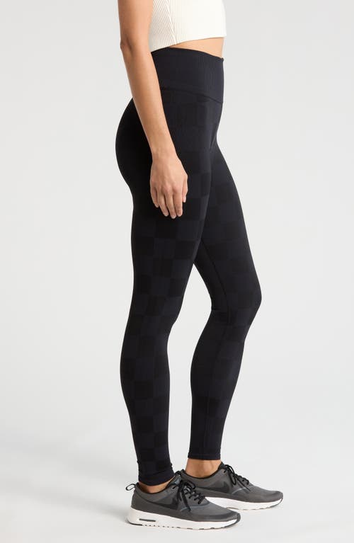 Good American Checker Clean Seam High Waist Leggings In Black001