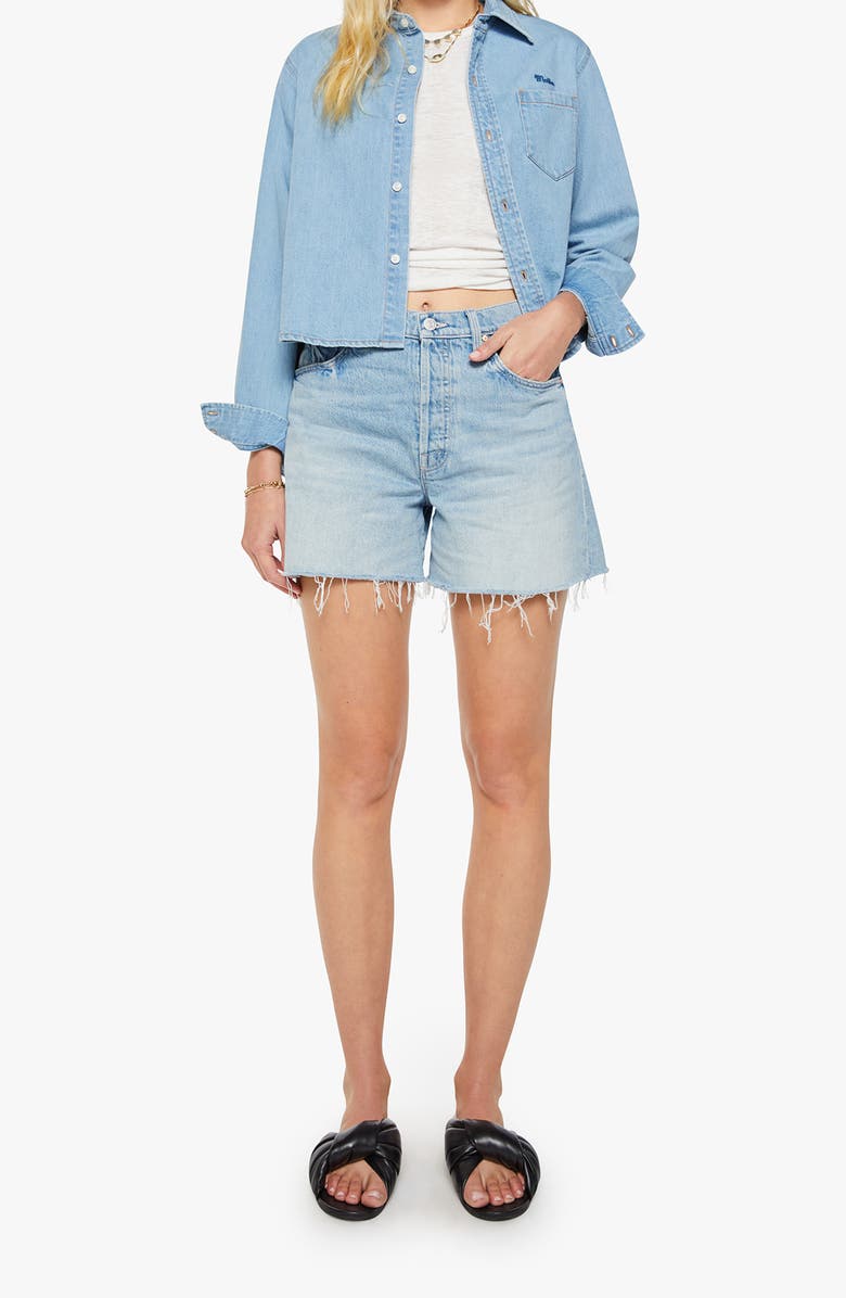MOTHER The Extra Mile Cutoff Denim Shorts, Alternate, color, Head Rush