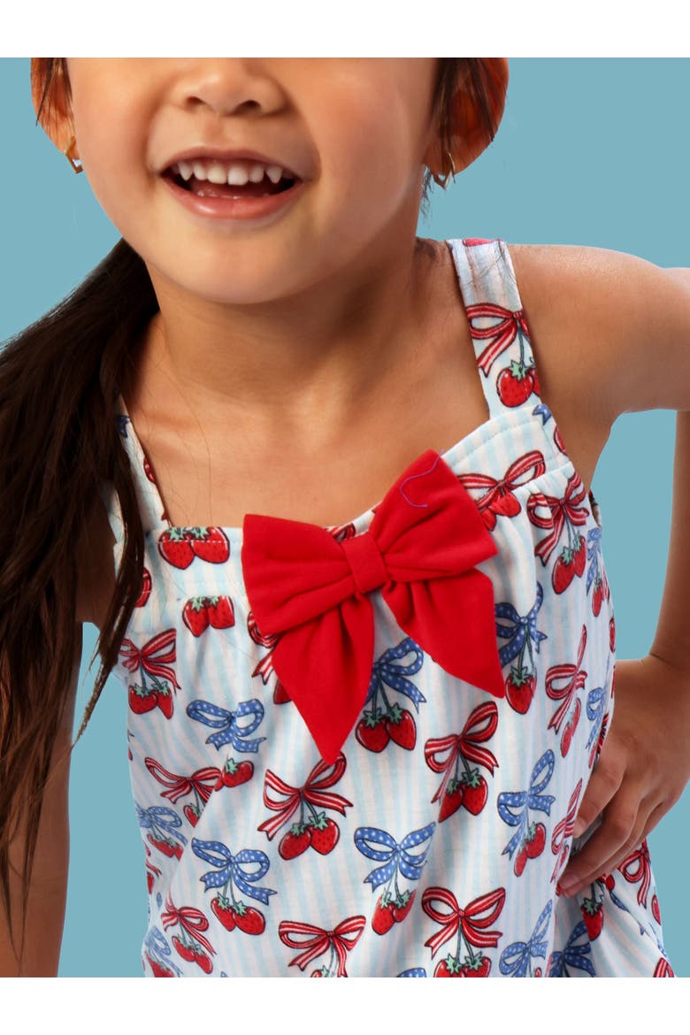 Bow Tank & Short Pajama Set, Alternate, color, Berries & Bows