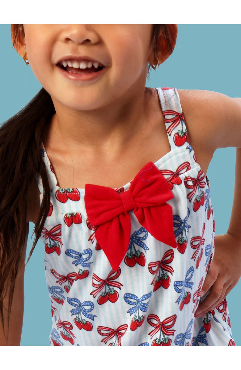RuffleButts Bow Tank & Short Pajama Set, Alternate, color, Berries & Bows