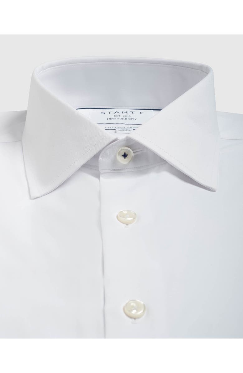 Stantt Contemporary Fit Performance Twill Dress Shirt, Alternate, color, White