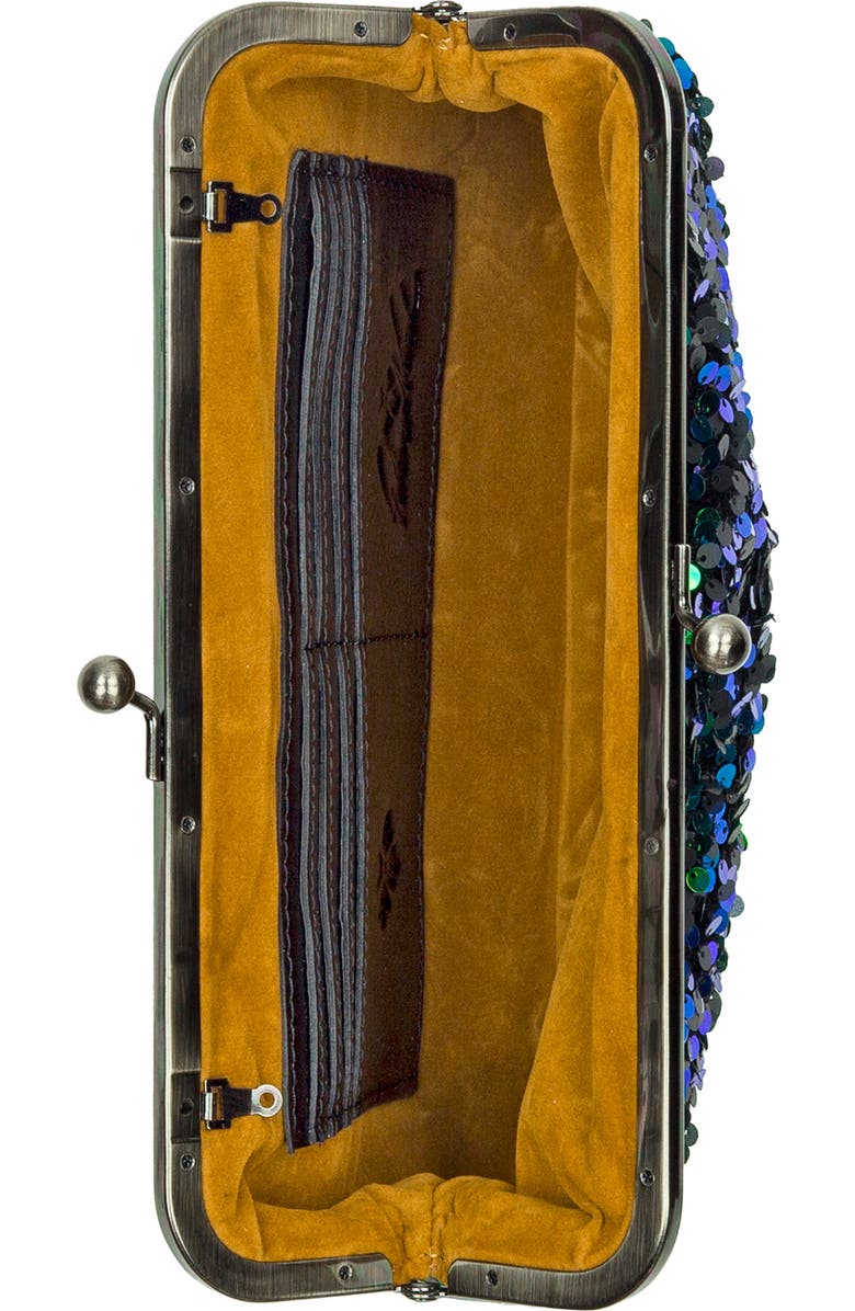 Patricia Nash Potenaz Sequin Frame Bag, Alternate, color, Dark Green