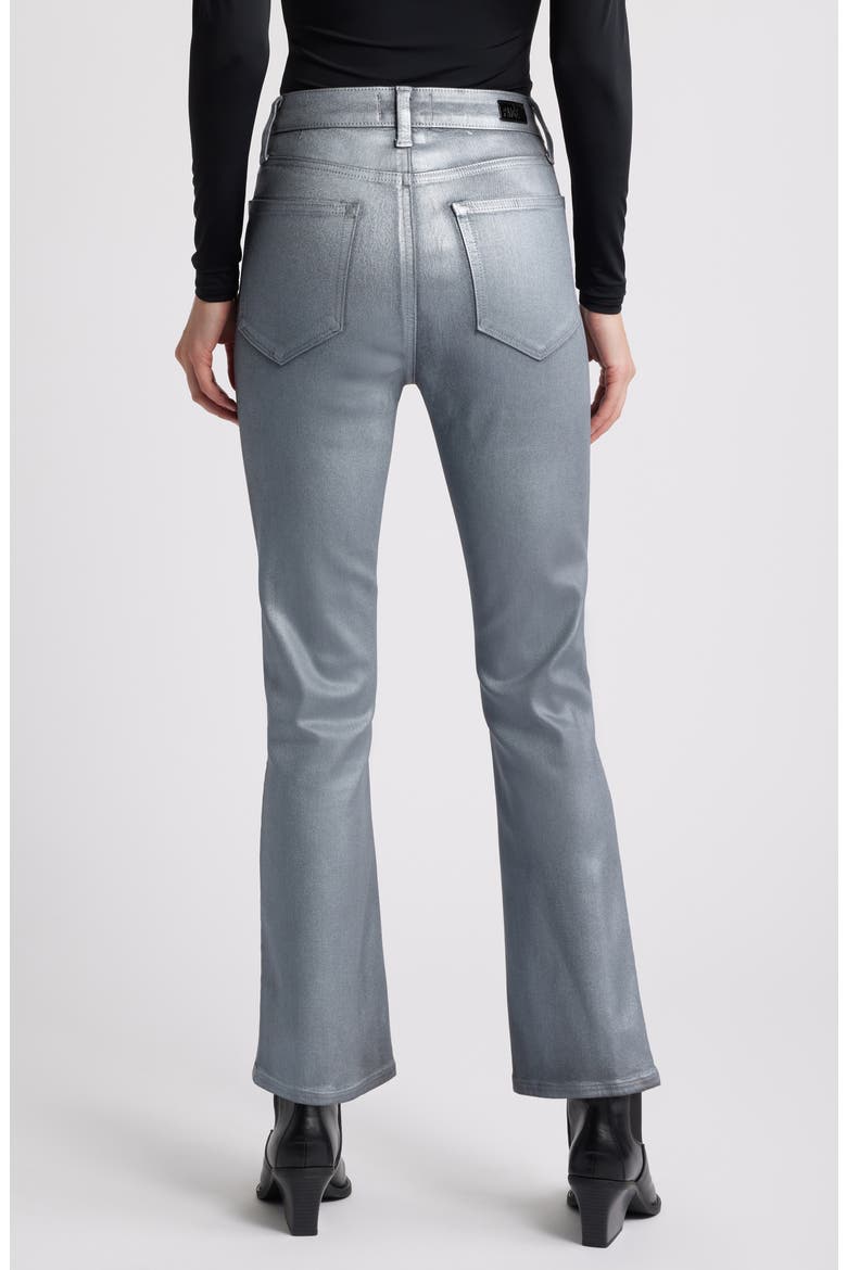 Claudine Coated High Waist Ankle Flare Jeans Jeans, Alternate, color, SILVER SHIMMER LUXE COATING