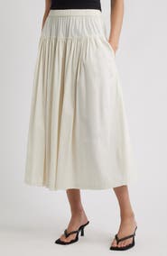 Nordstrom Tiered Cotton Poplin Maxi Skirt
