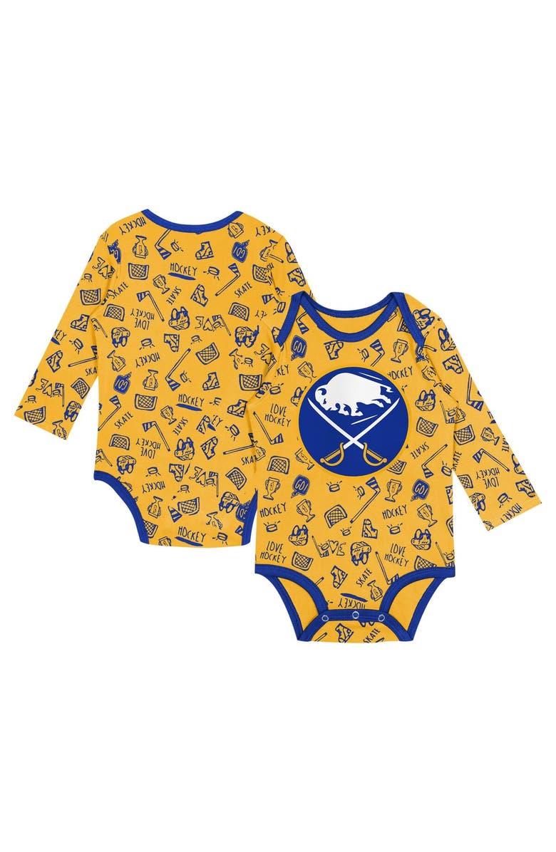 Outerstuff Infant Gold Buffalo Sabres Dynamic Defender Long Sleeve Bodysuit, Main, color, Gold