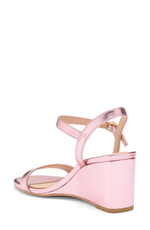 Stuart Weitzman Dancer 75 Leather Wedge Sandal In Cotton Candy