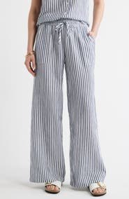 Caslon® Wide Leg Gauze Pants