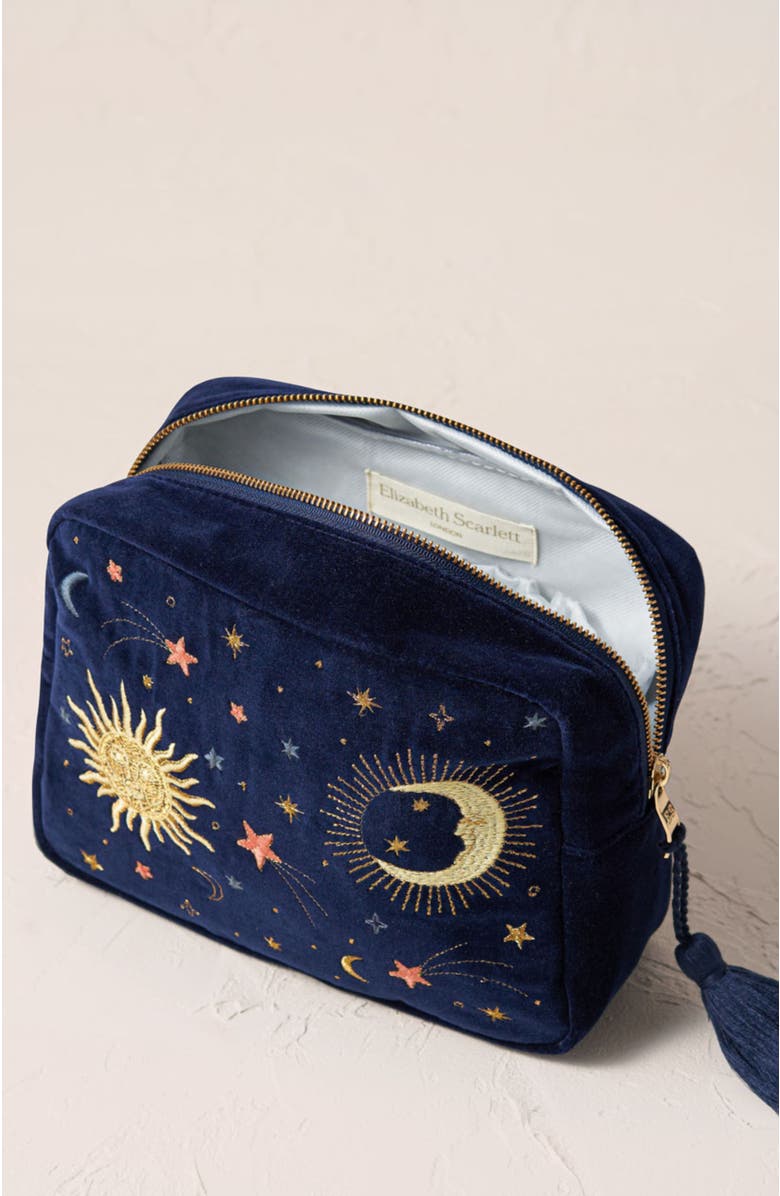 Elizabeth Scarlett Celestial Velvet Wash Bag, Alternate, color, 