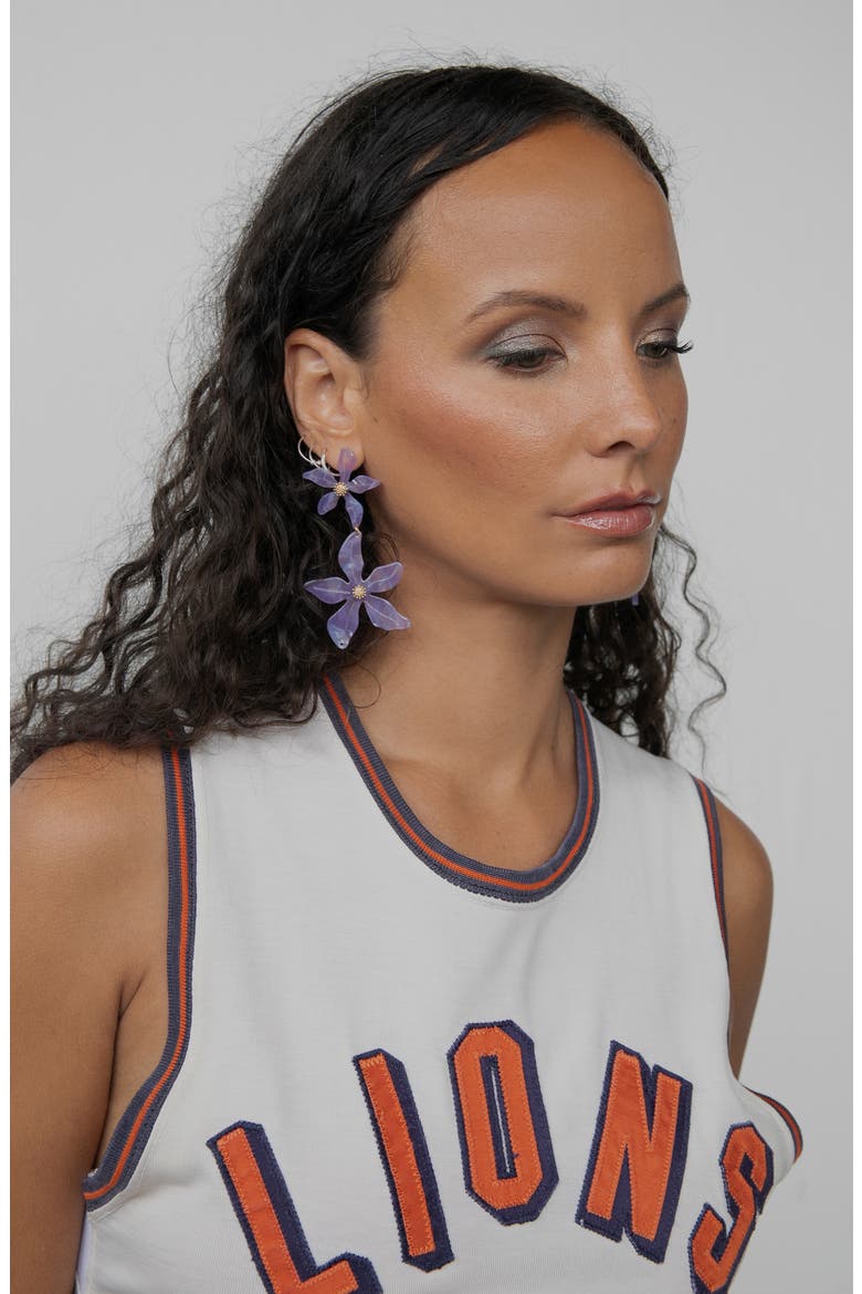 Orchid Drop Earrings, Alternate, color, GOLD/ PURPLE
