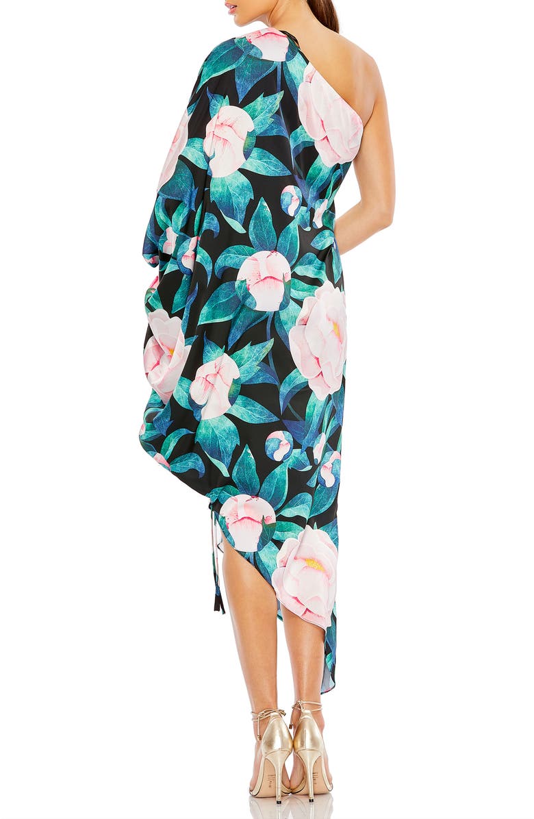 Mac Duggal Floral One Shoulder Dress, Alternate, color, Black Multi