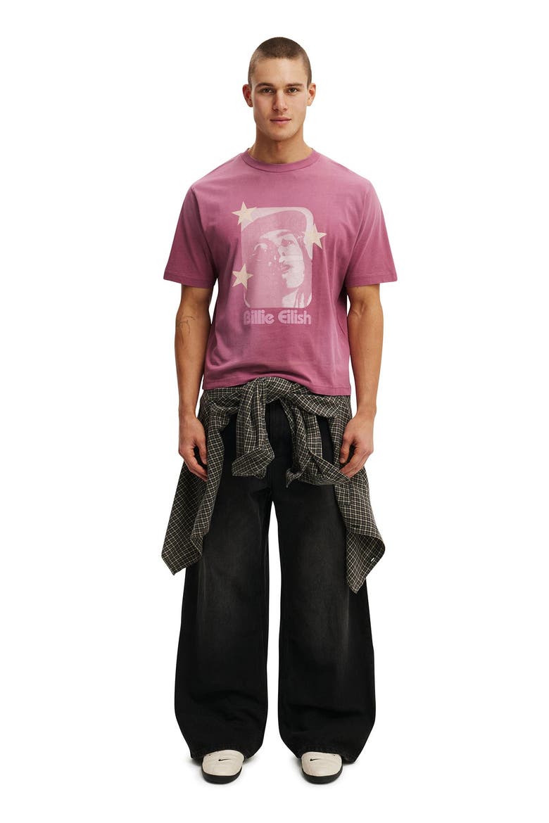 Men's Cropped Fit Music T-Shirt, Alternate, color, Heather Rose  Billie Eilish