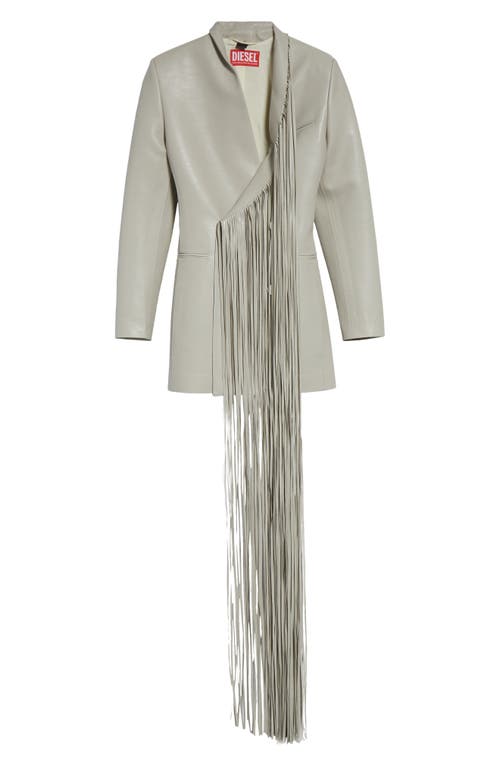 Shop Diesel ® G-shank Fringe Faux Leather Blazer In Pale/grey