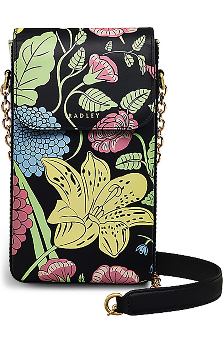 Radley x Royal Horticultural Society Medium Phone Crossbody Bag, Main, color, Black