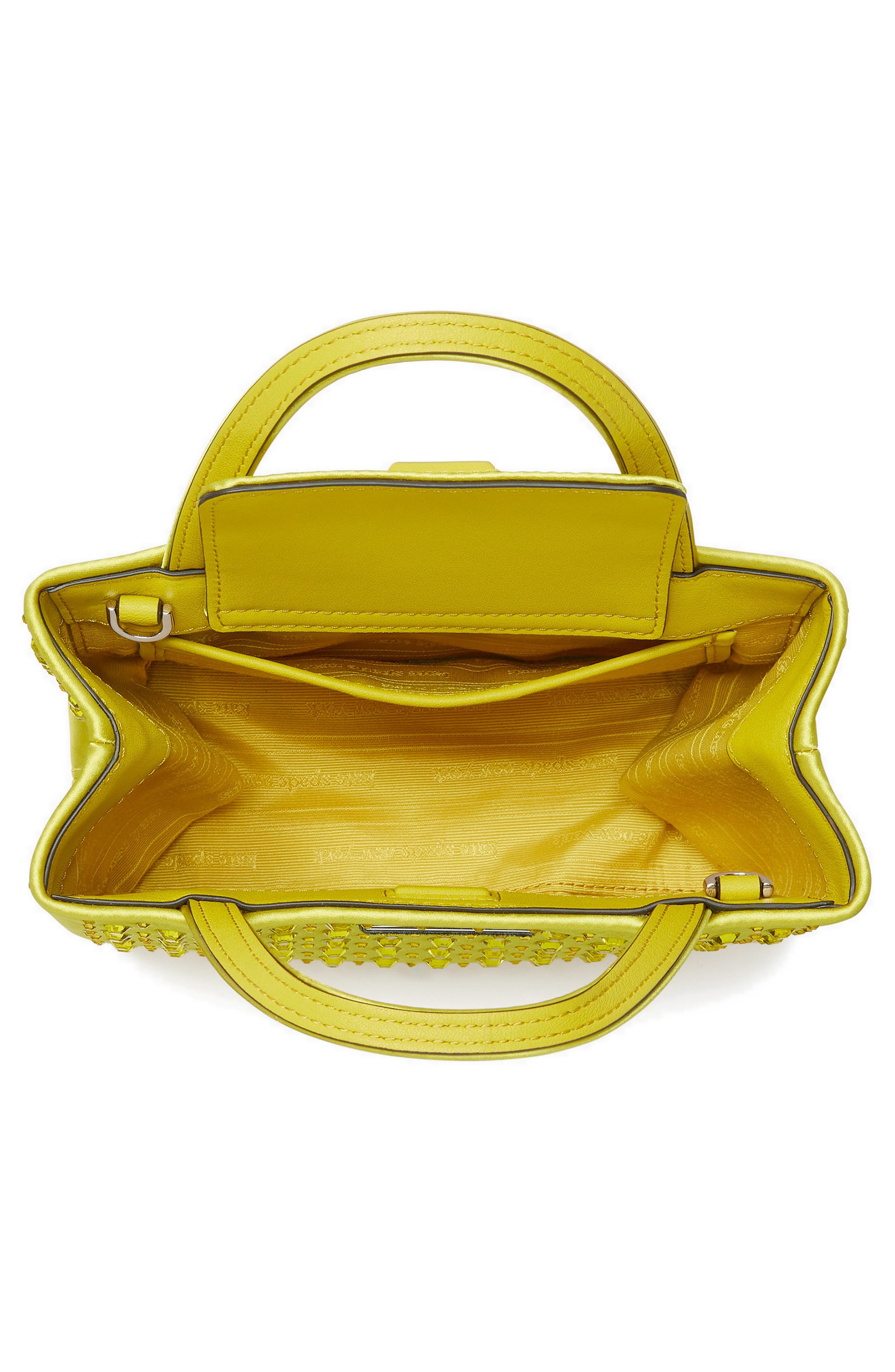 Kate Spade New York sam icon crystal embellished crossbody bag, Alternate, color, Chartreuse
